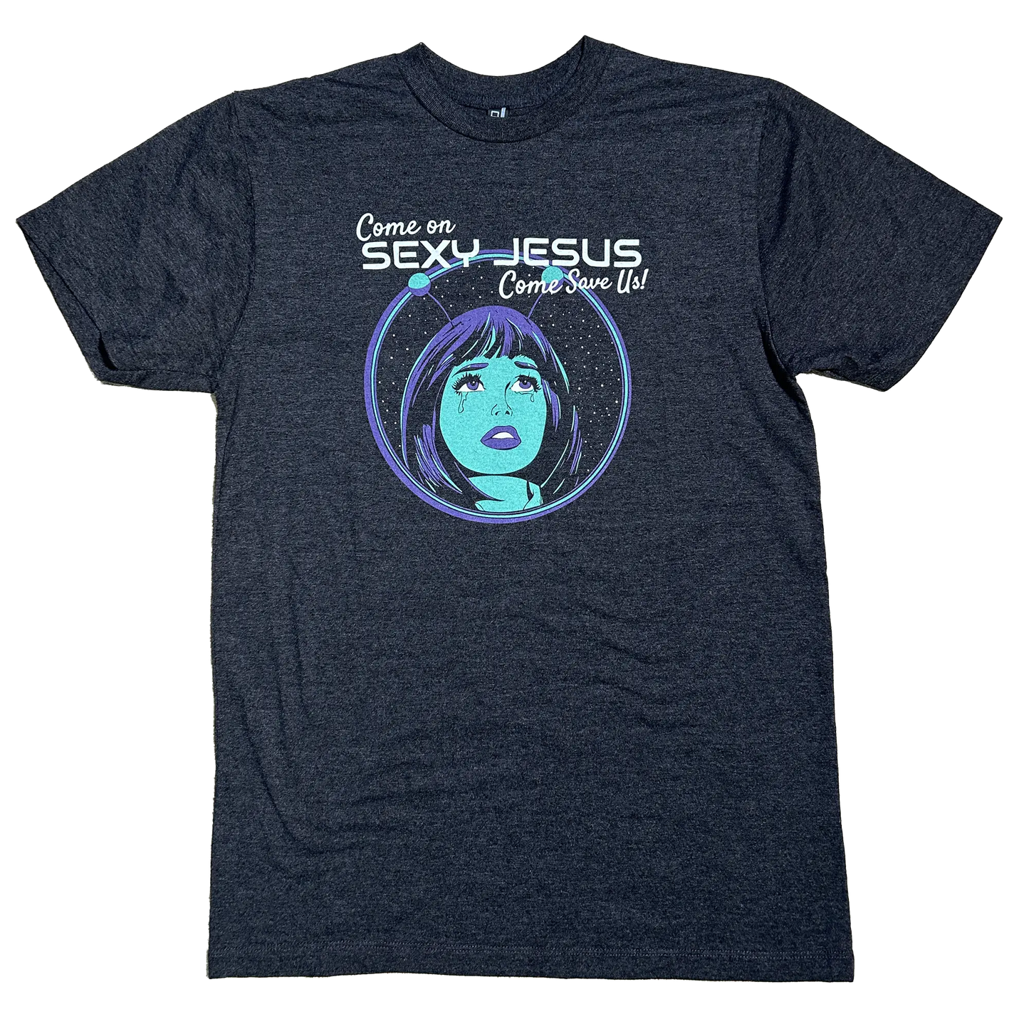 T-SHIRT: Unisex Black Heather Sexy Jesus Tee