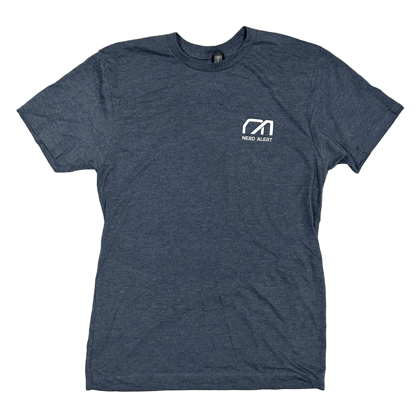 A navy blue T-Shirt with the Nerd Alert logo on the front
