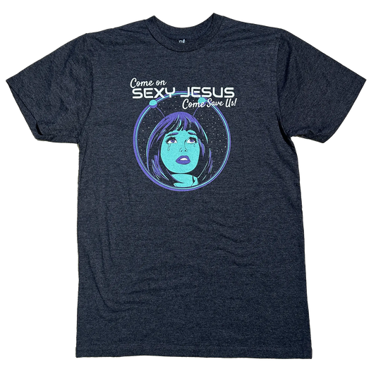 T-SHIRT: Unisex Black Heather Sexy Jesus Tee